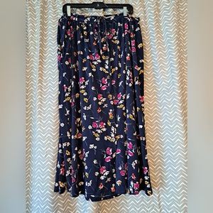 Terra Sky Dark Blue  Floral Skirt 1x/2x